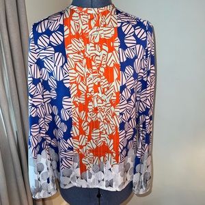 Diane von Furstenburg long sleeve blouse sz 6